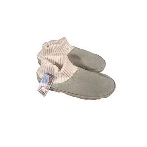 Sorel Leather Suede Green Sock Boots Slippers NWT Size 9 Wool Lining Cozy